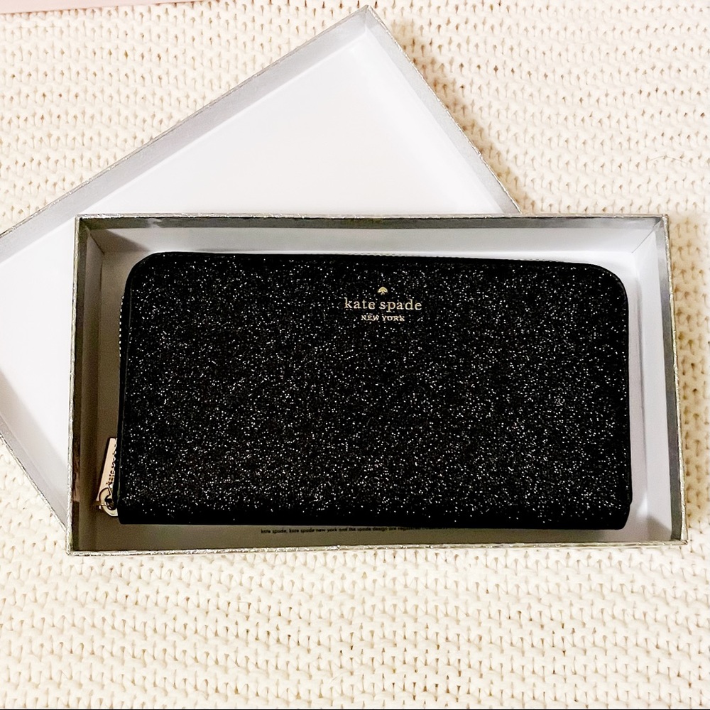 NEW Kate Spade Shimmy glitter large zip wallet - Picture 7 of 10